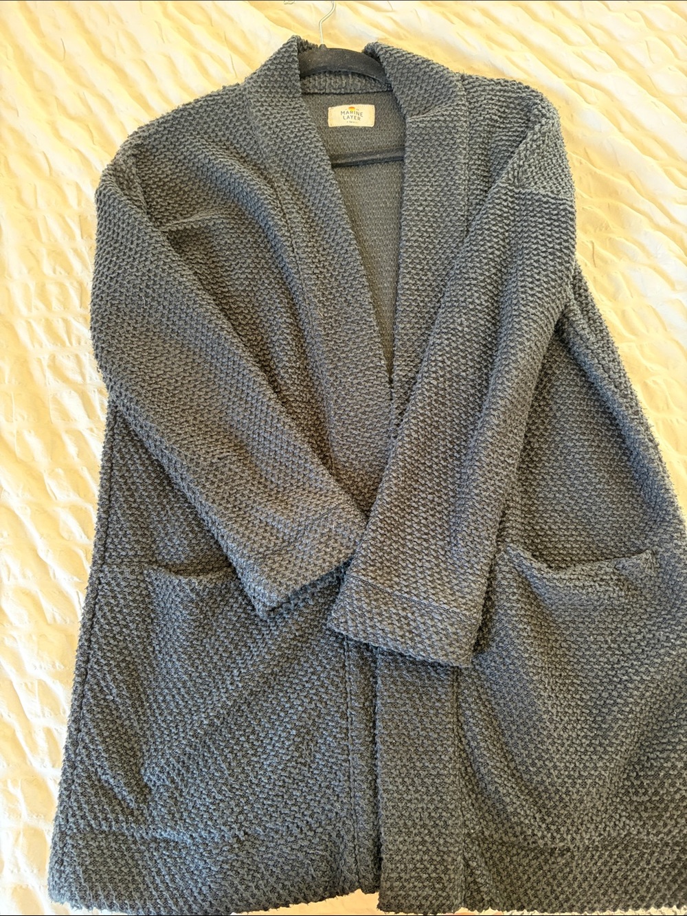 Marine Layer Women's Chunky Knit Open Cardigan - Black